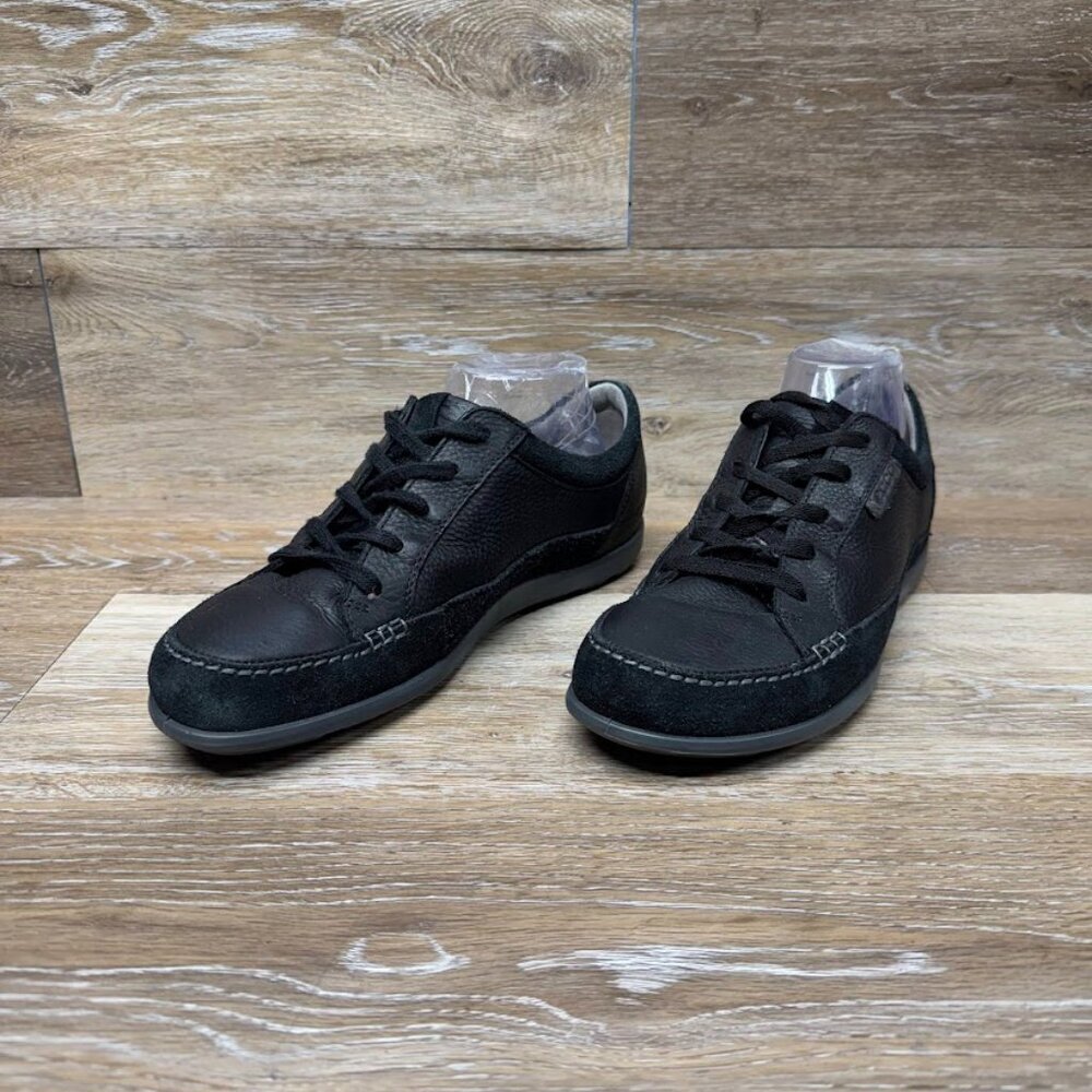 Ecco Cayla Black Leather Lace Up Sneakers Women's Size EU 42